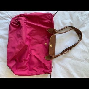 Lonchamp Le Pilage magenta used tote